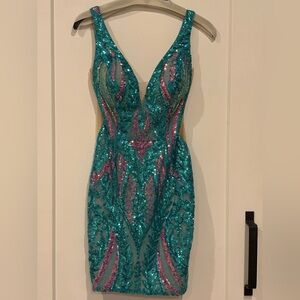 Gorgeous JOVANI Iridescent Prom Dress!